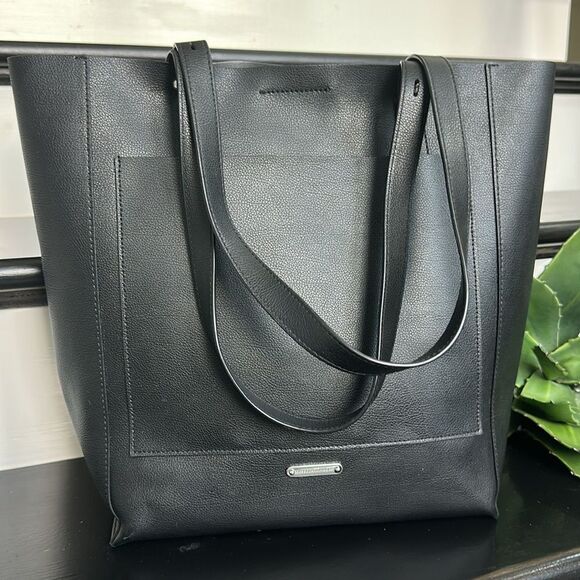 Rebecca Minkoff Genuine Leather Shoulder Tote Adjustable Snap Closure Spacious - Picture 2 of 12